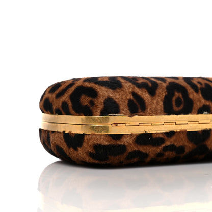 Alexander McQueen Leopard Print Calf Hair Skull Box Clutch 8 of 11