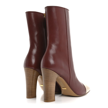 Gucci Goatskin Hills Logo Boots 40 Oatmeal Garnet 5 of 10