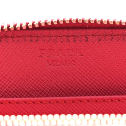 Prada Saffiano Metal Zip Around Wallet Peonia 6 of 11