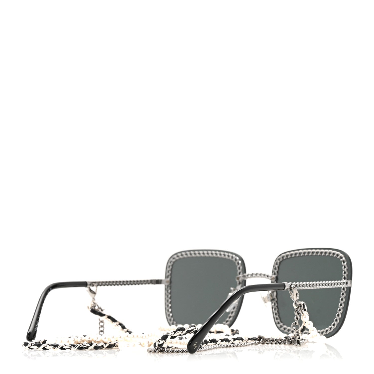 Chanel Square Chain Sunglasses 4244 Silver 1822661 – FASHIONPHILE