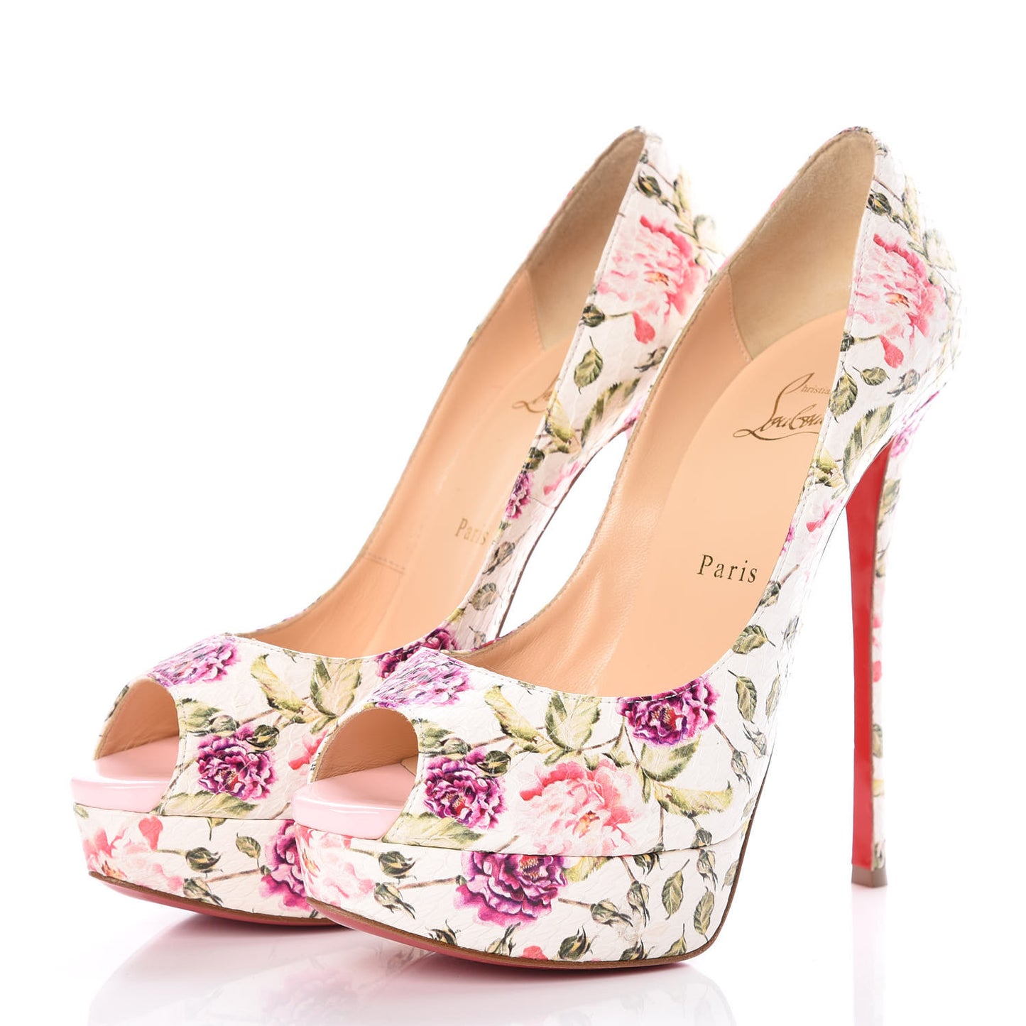 Watersnake Fiori Fetish Peep 150 Pumps 39.5 Latte Pompadour