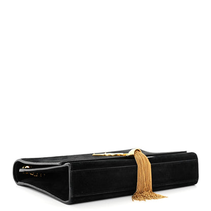 Saint Laurent Suede Medium Classic Monogram Kate Tassel Satchel Black 4 of 10
