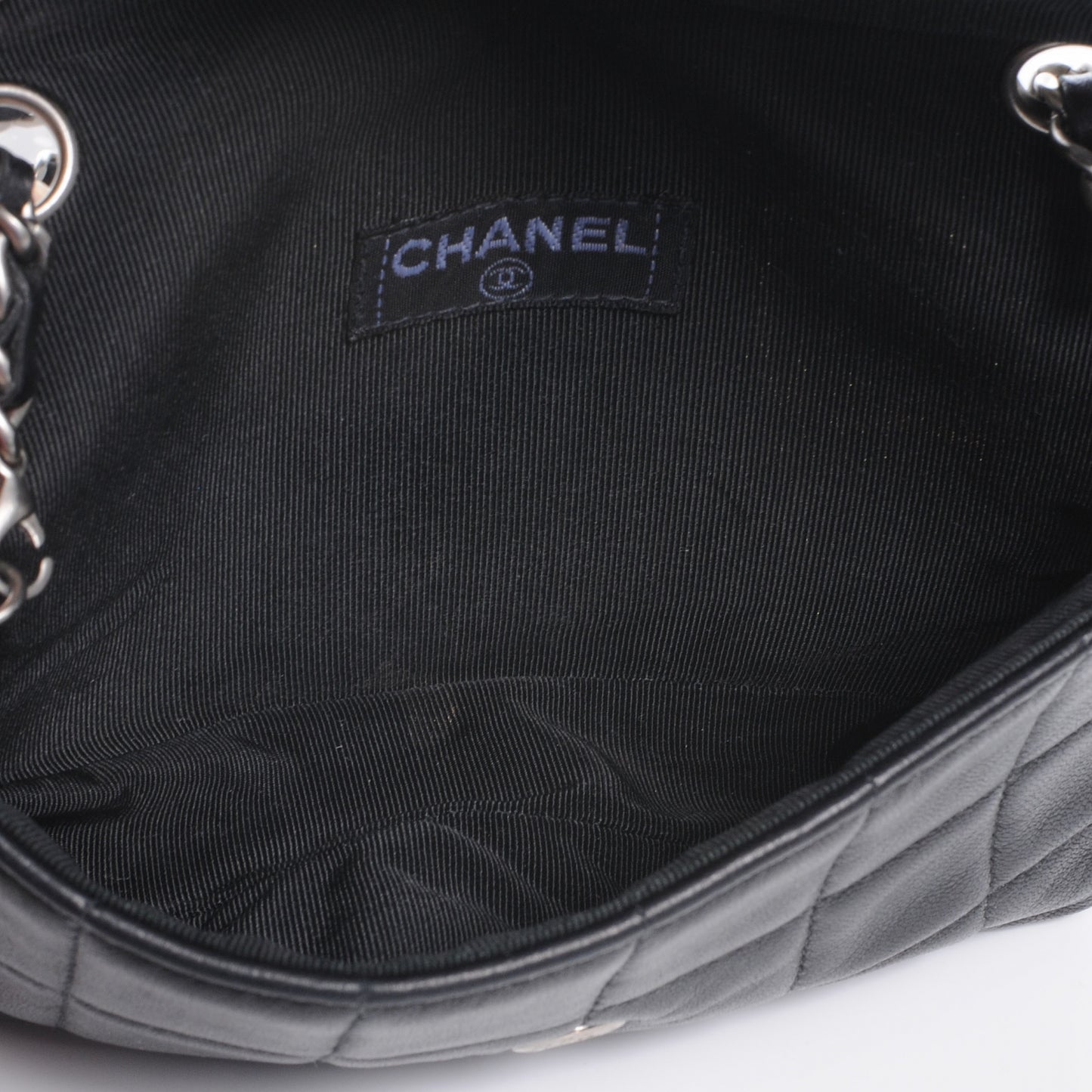 Lambskin Chocolate Bar Mini Flap Black