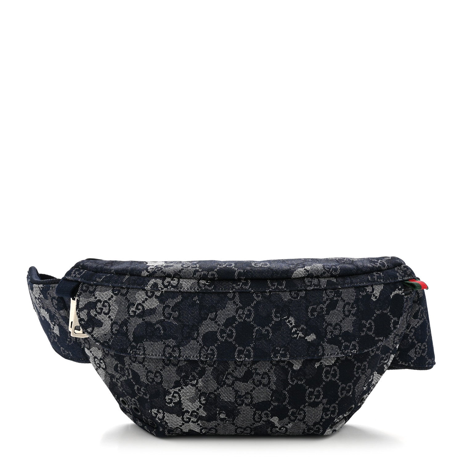 Gucci Denim Monogram Web Belt Bag Blue Multicolor 1 of 10