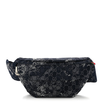 Gucci Denim Monogram Web Belt Bag Blue Multicolor 1 of 10