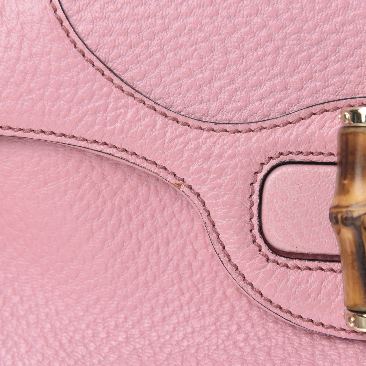 Pebbled Calfskin Bamboo Chain Bag Pink