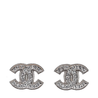 Chanel Crystal Mini CC Earrings Silver 1 of 5