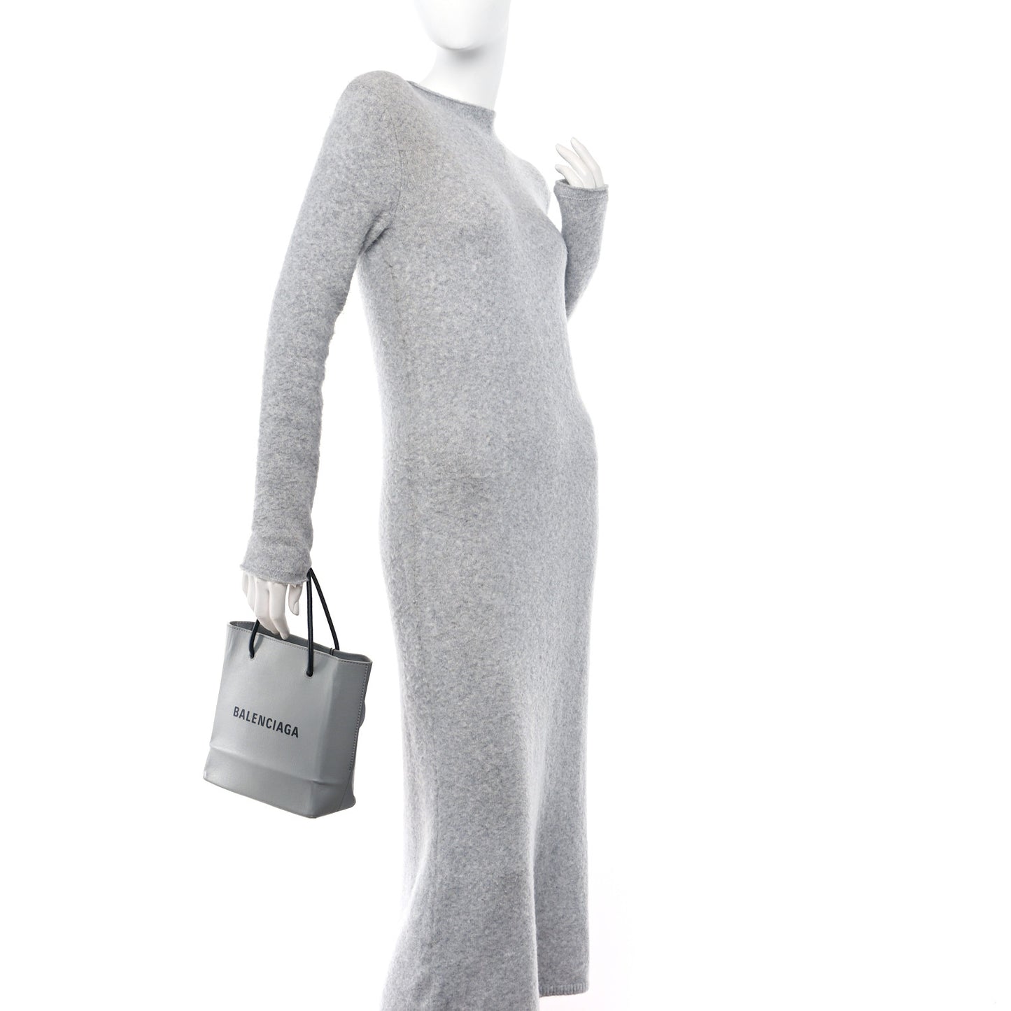 Calfskin Logo XXS Shopping Tote Gris Fossile