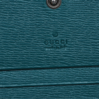 Gucci Shangai Calfskin Blooms Print Card Case Wallet Clear Bright Emerald Multicolor 5 of 6