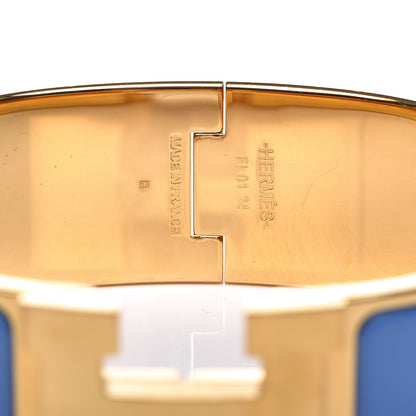 Hermes Enamel Wide Clic Clac H Bracelet GM Bleu Transat 6 of 7