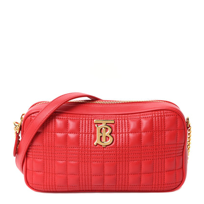 Burberry Lambskin Quilted Mini Lola Camera Bag Bright Red 1 of 10
