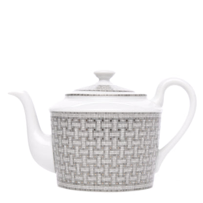 Hermes Porcelain Mosaique Au 24 Platine Coffee/Tea Pot Platinum 1 of 9