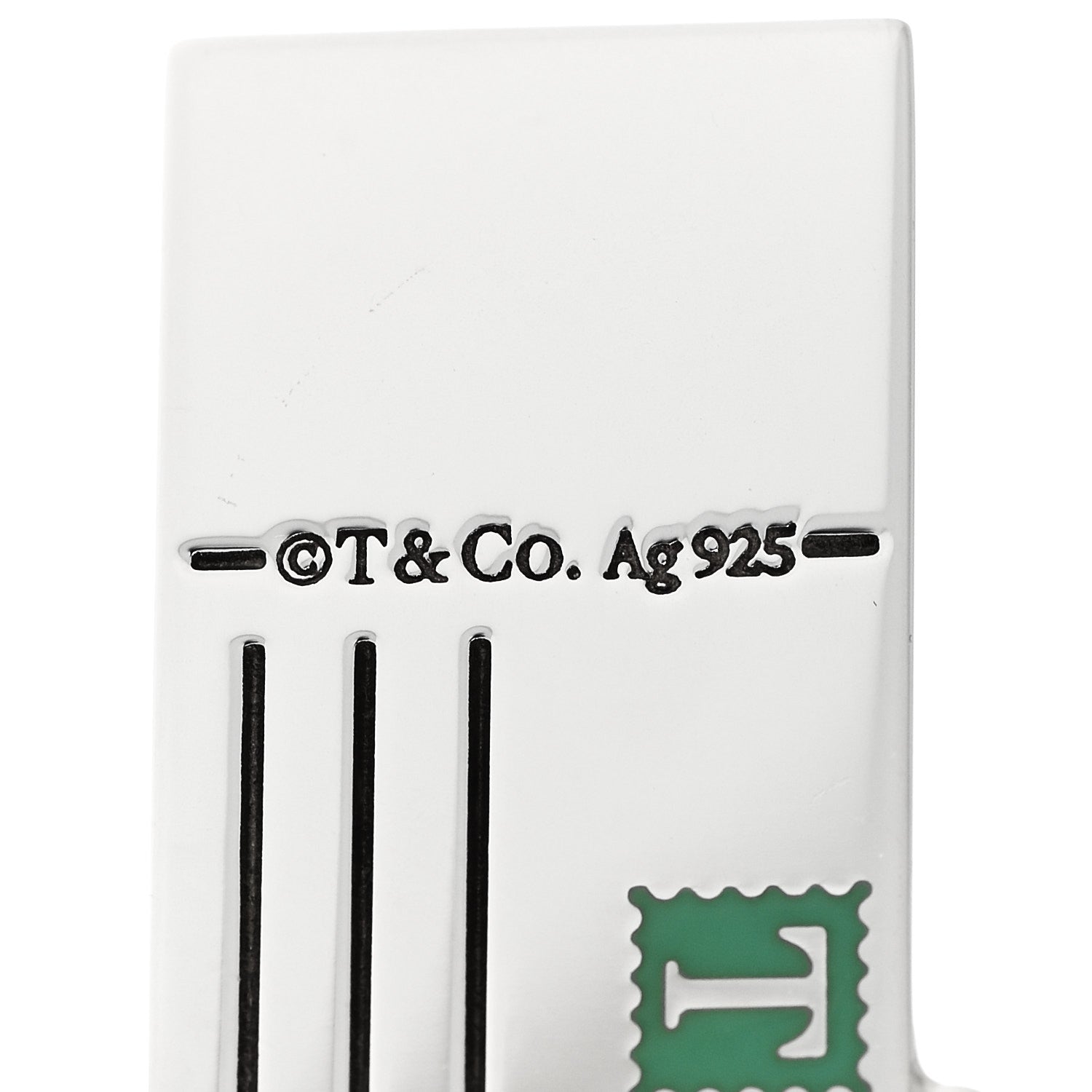 Tiffany Sterling Silver Enamel Osaka Postcard Charm Blue 4 of 5