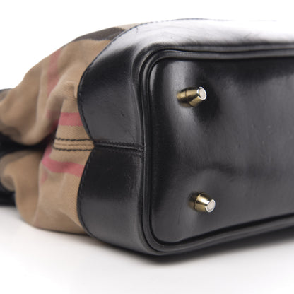 Burberry Canvas House Check Tote Black 11 of 13