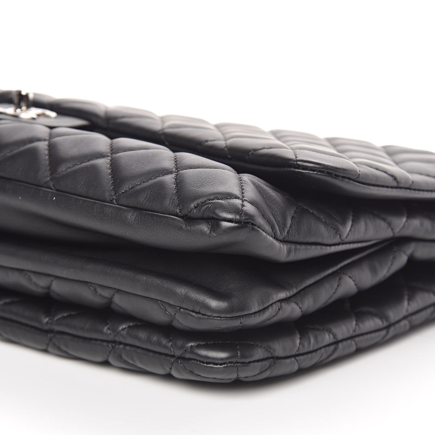 Calfskin Quilted Tender Touch Flap Bag Black