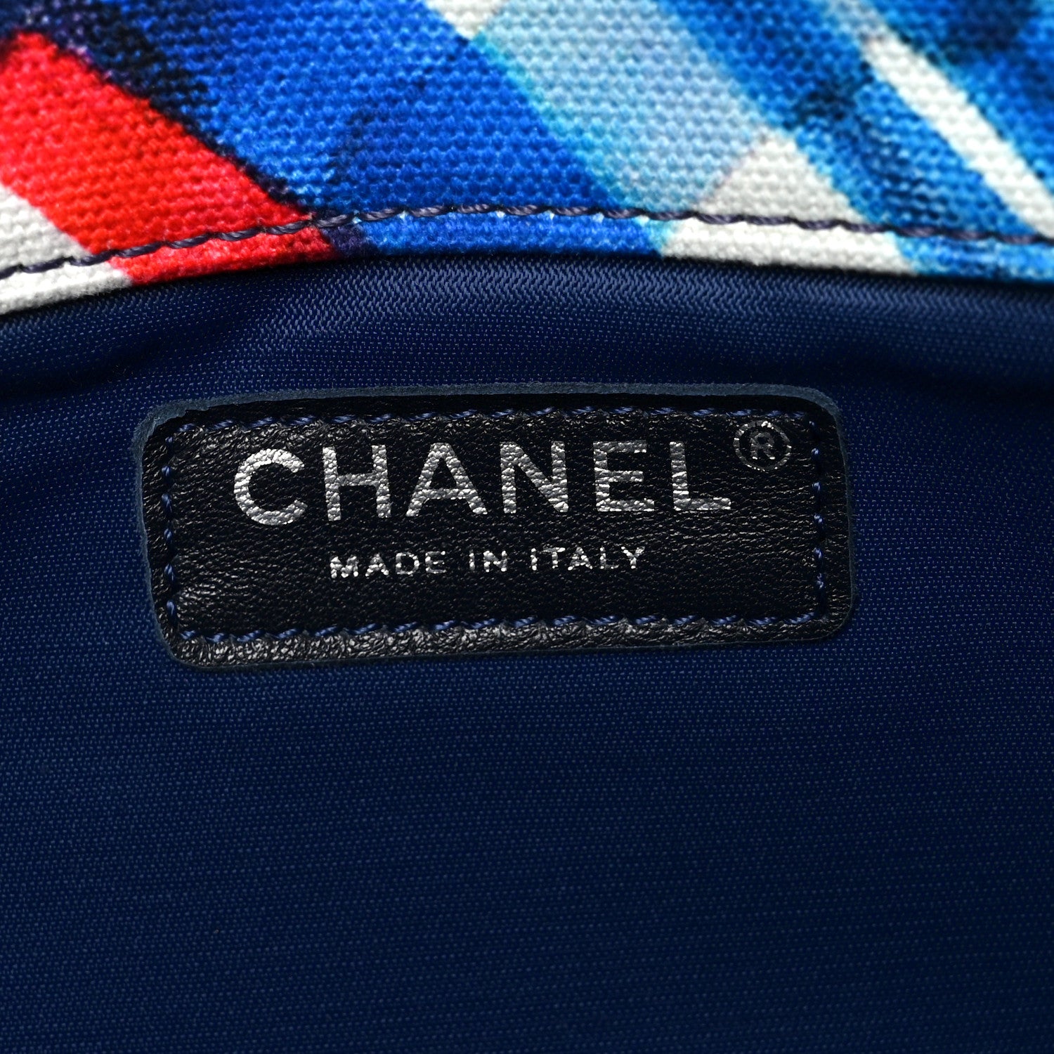 Chanel Canvas Airline Printed XXL Travel Flap Bag Blue Red White 6 of 10