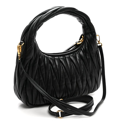 Miu Miu Nappa Matelasse Small Wander Hobo Black 3 of 9