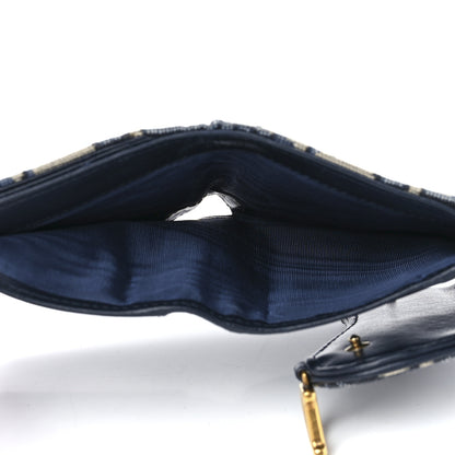 Christian Dior Oblique Saddle Lotus Wallet Blue 5 of 11