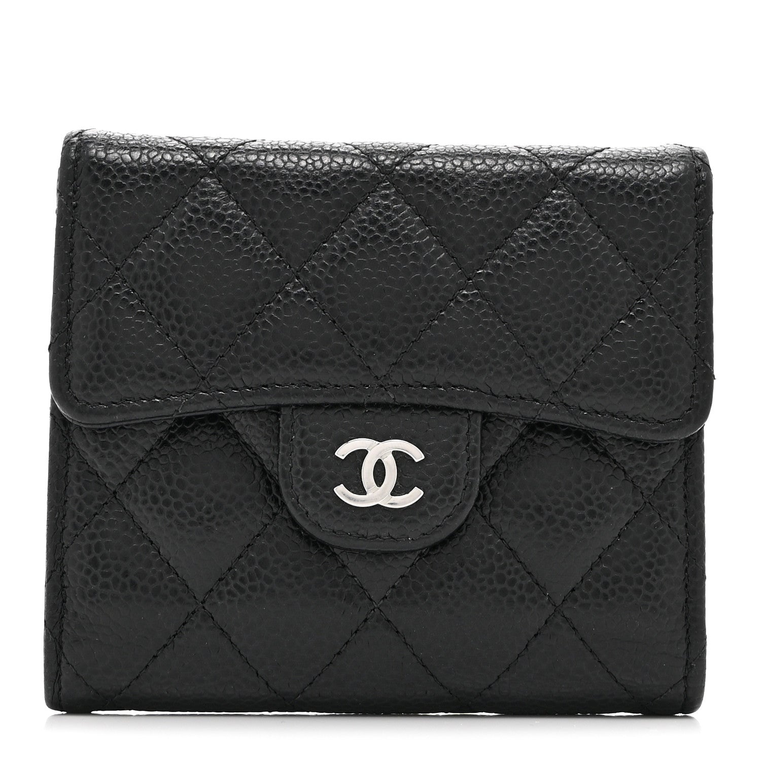 Chanel Caviar Quilted Compact Flap Wallet Black 1 of 11