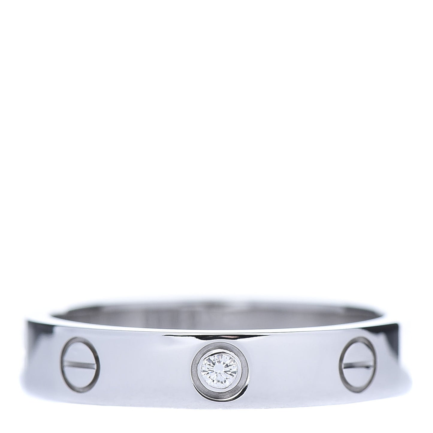 18K White Gold Diamond 4mm LOVE Wedding Band Ring 55 7.25