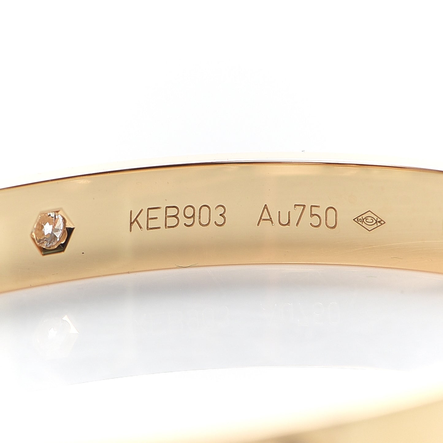 18K Yellow Gold 4 Diamond LOVE Bracelet 16