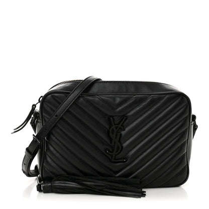 Saint Laurent Calfskin Matelasse Monogram Monochrome Lou Camera Bag Black 1 of 19
