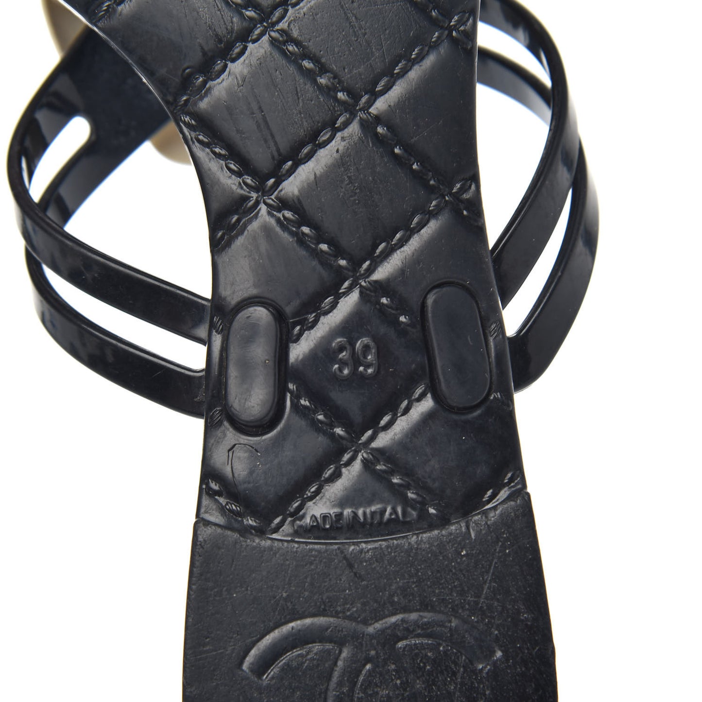 Jelly Camellia Thong Sandals 39 Black Ivory