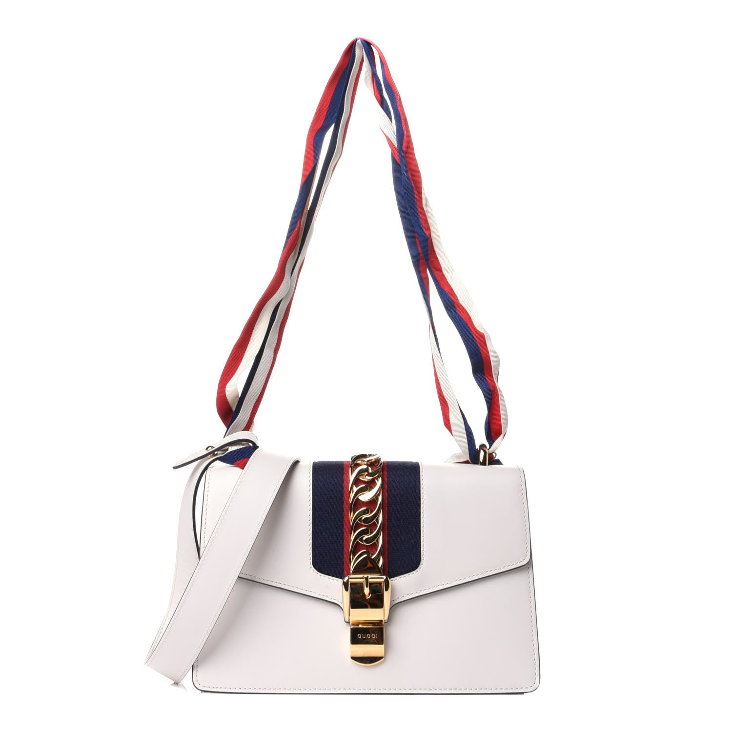 Gucci Calfskin Small Sylvie Shoulder Bag Off White 1 of 3