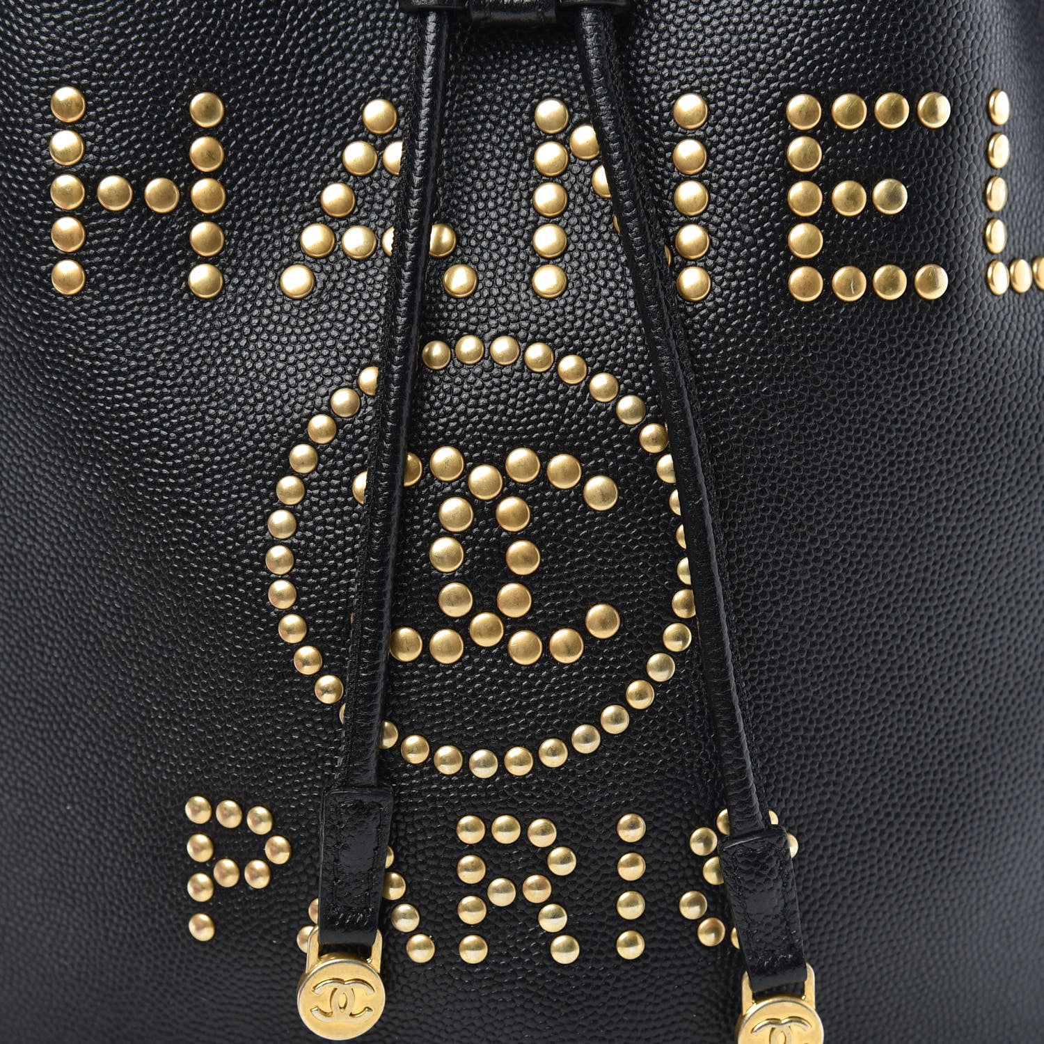 Chanel Caviar Deauville Drawstring Bucket Bag Black 8 of 12