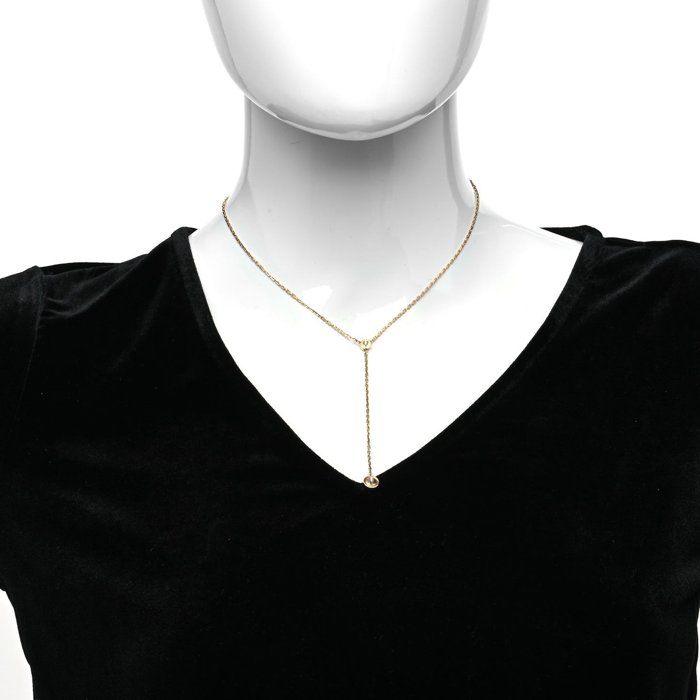 18K Yellow Gold LOVE Drop Necklace