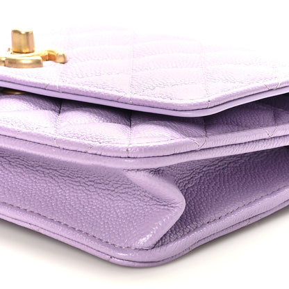 Chanel Caviar Quilted Sweetheart Wallet On Chain WOC Light Purple 10 of 11