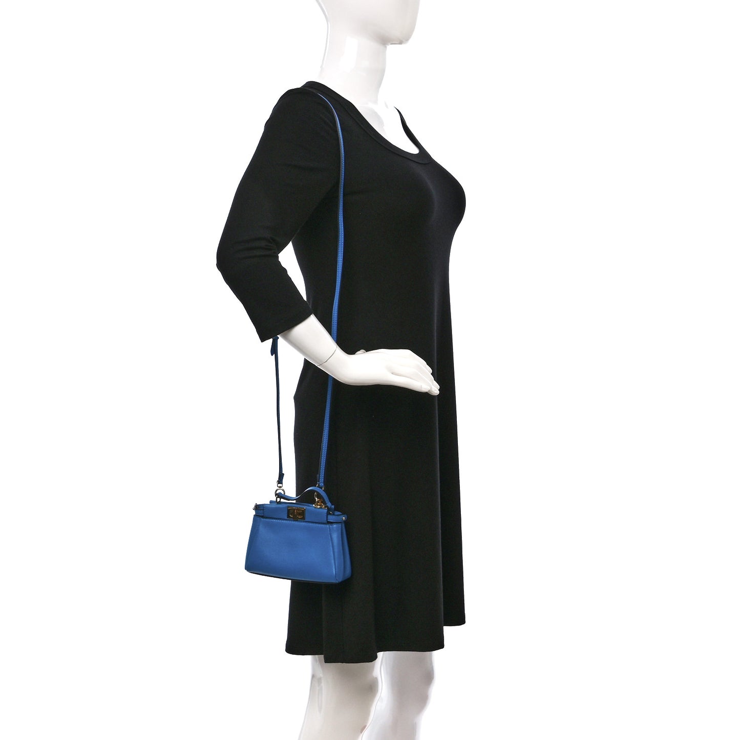 Shiny Nappa Micro Peekaboo Iconic Satchel Blue Royal