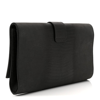 Saint Laurent Lizard Calfskin Embossed Classic Y Ligne Clutch Gray 3 of 6