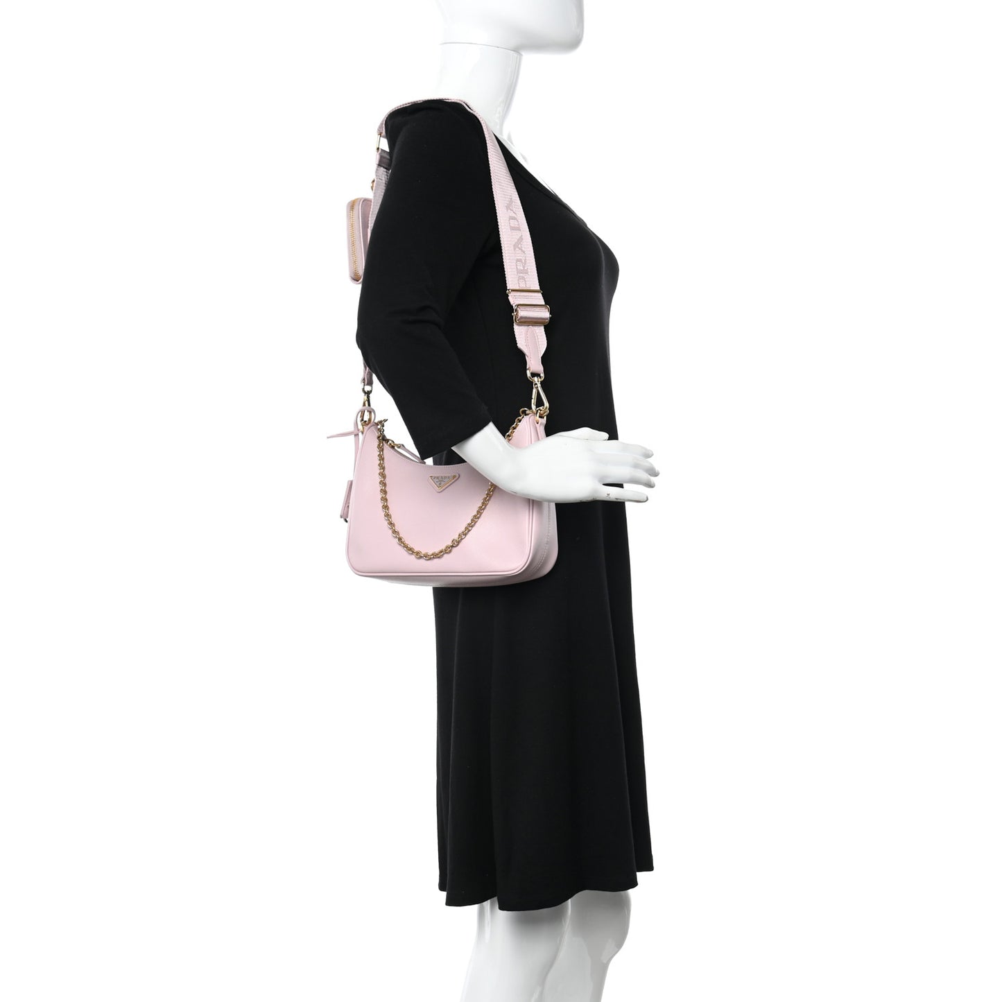 Saffiano Lux Re-Edition 2005 Shoulder Bag Alabastro