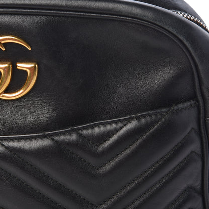 Gucci Calfskin Matelasse Medium GG Marmont Chain Shoulder Bag Black 9 of 15