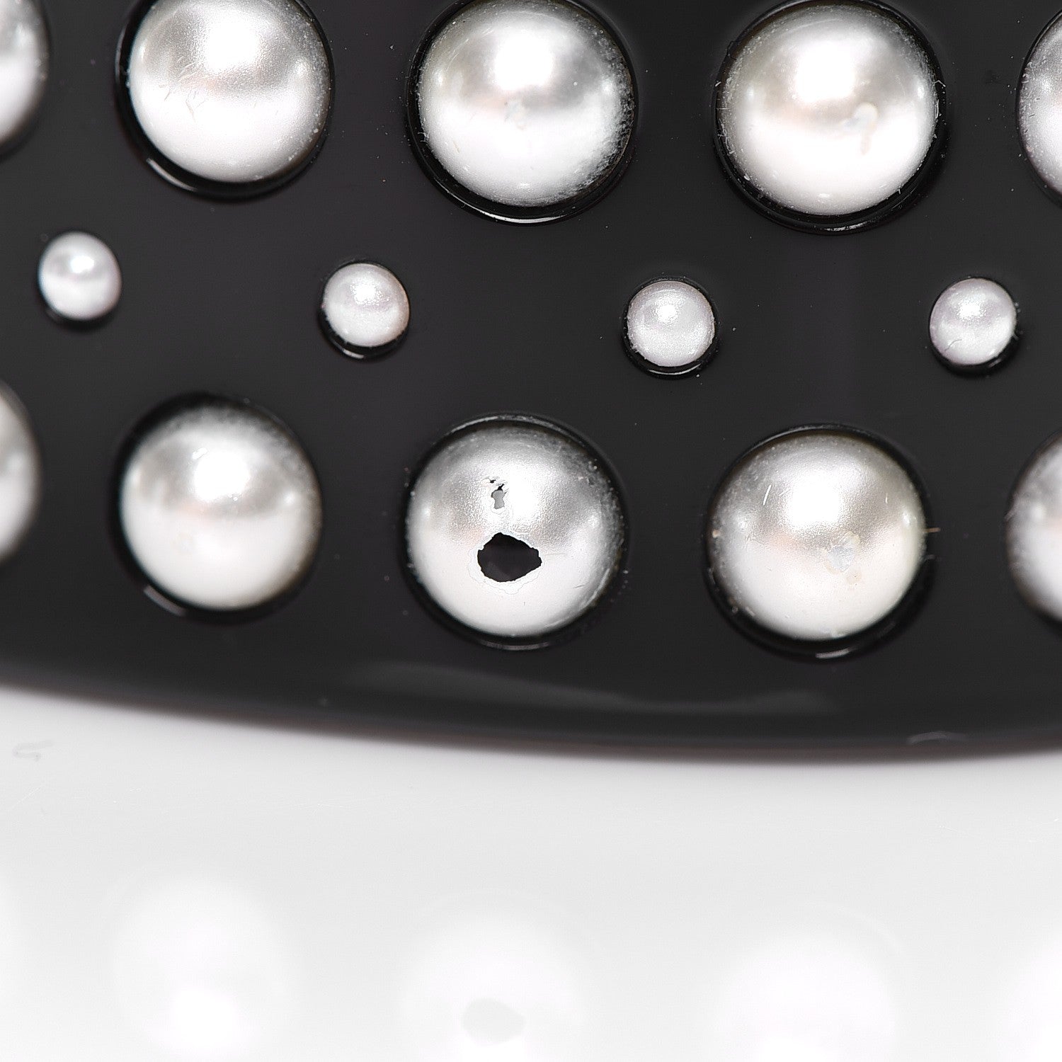 Chanel Resin Pearl CC Cuff Black 7 of 7