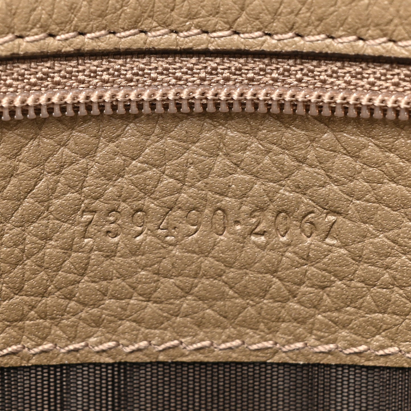 Piuma Calfskin Jumbo GG Embossed Pouch Good Taupe