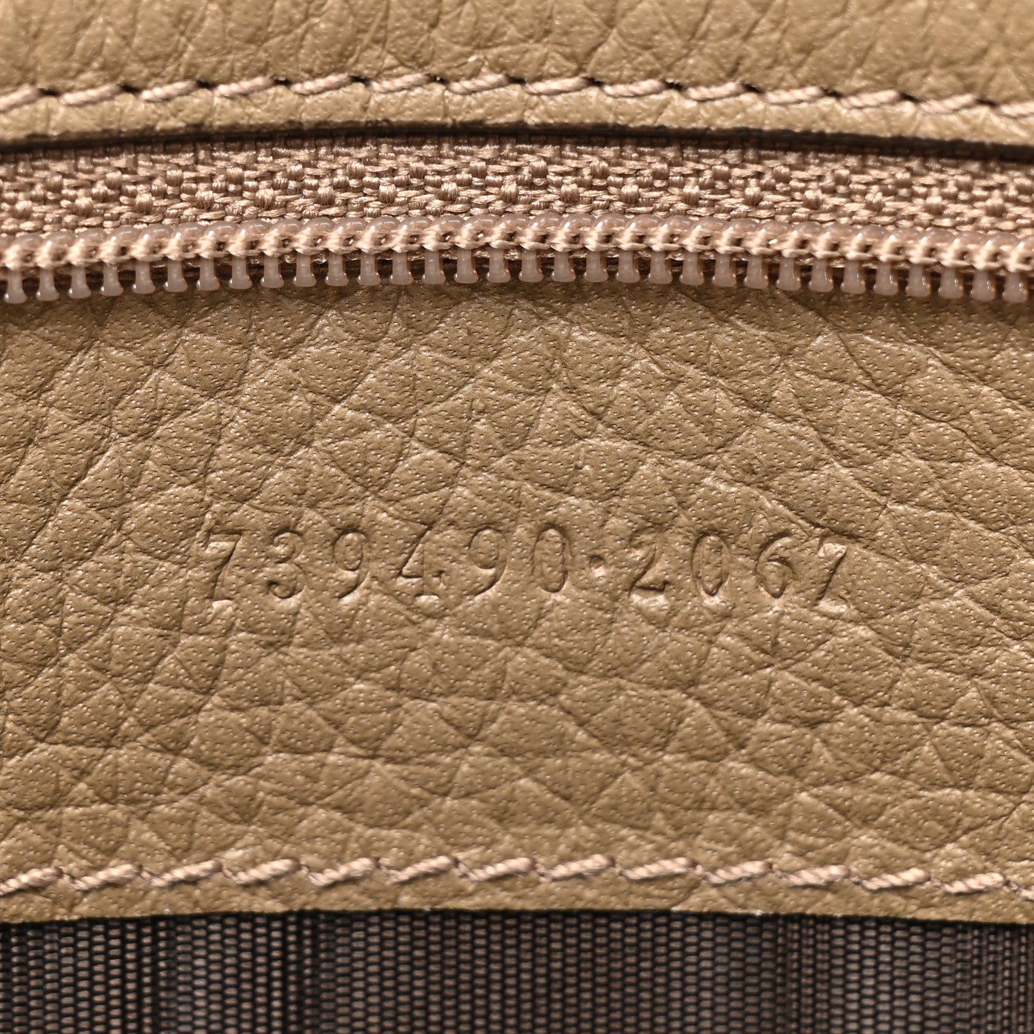 Gucci Piuma Calfskin Jumbo GG Embossed Pouch Good Taupe 7 of 13