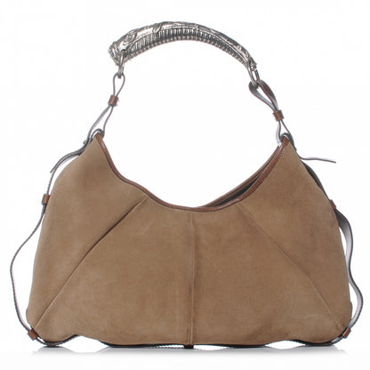 Saint Laurent Suede Mombasa Hobo Light Brown 1 of 7