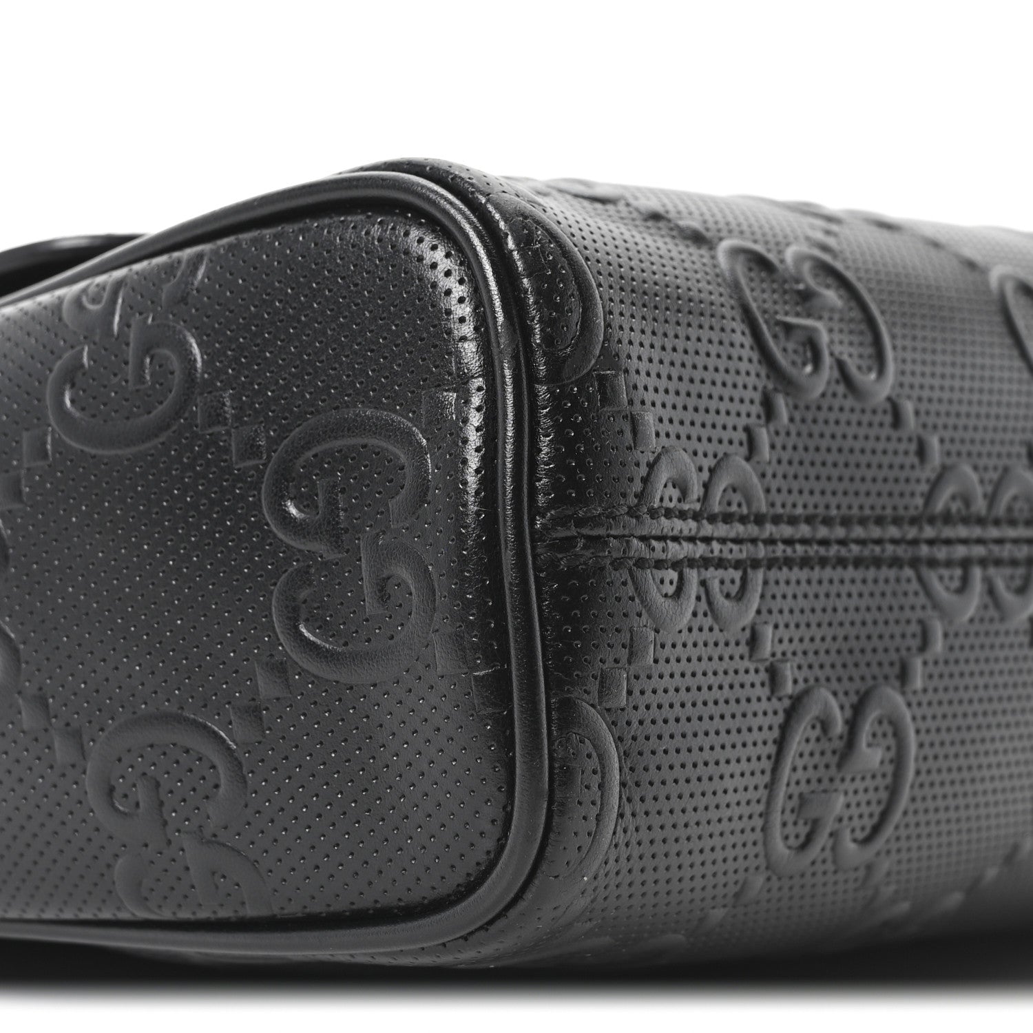 Gucci Calfskin GG Tennis Embossed Shoulder Bag Black 9 of 10