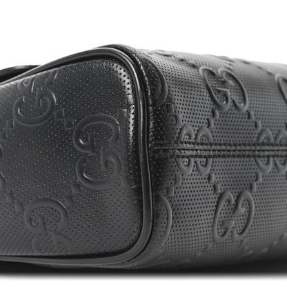 Gucci Calfskin GG Tennis Embossed Shoulder Bag Black 9 of 10