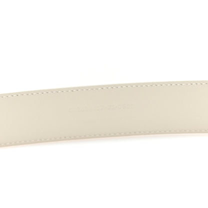 Saint Laurent Smooth Calfskin Monogram Square Buckle Belt 75 30 Crema Soft 4 of 5