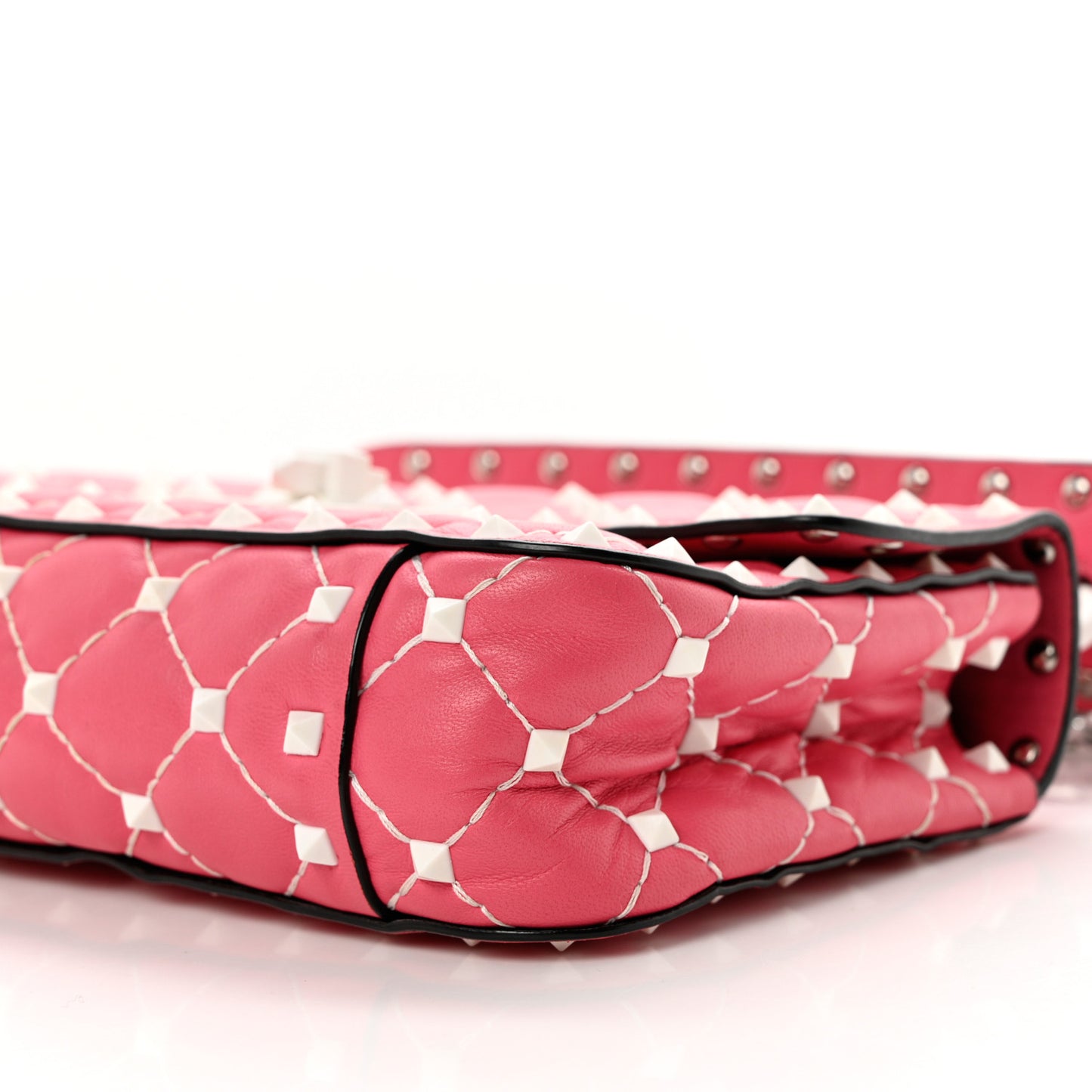 Lambskin Small Free Rockstud Spike Shoulder Bag Shadow Pink