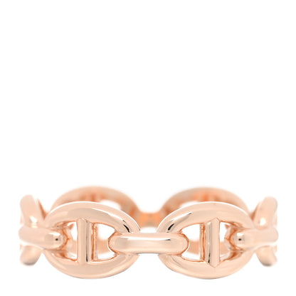 Hermes 18K Rose Gold PM Chaine d'Ancre Enchainee Ring 53 6.5 3 of 4