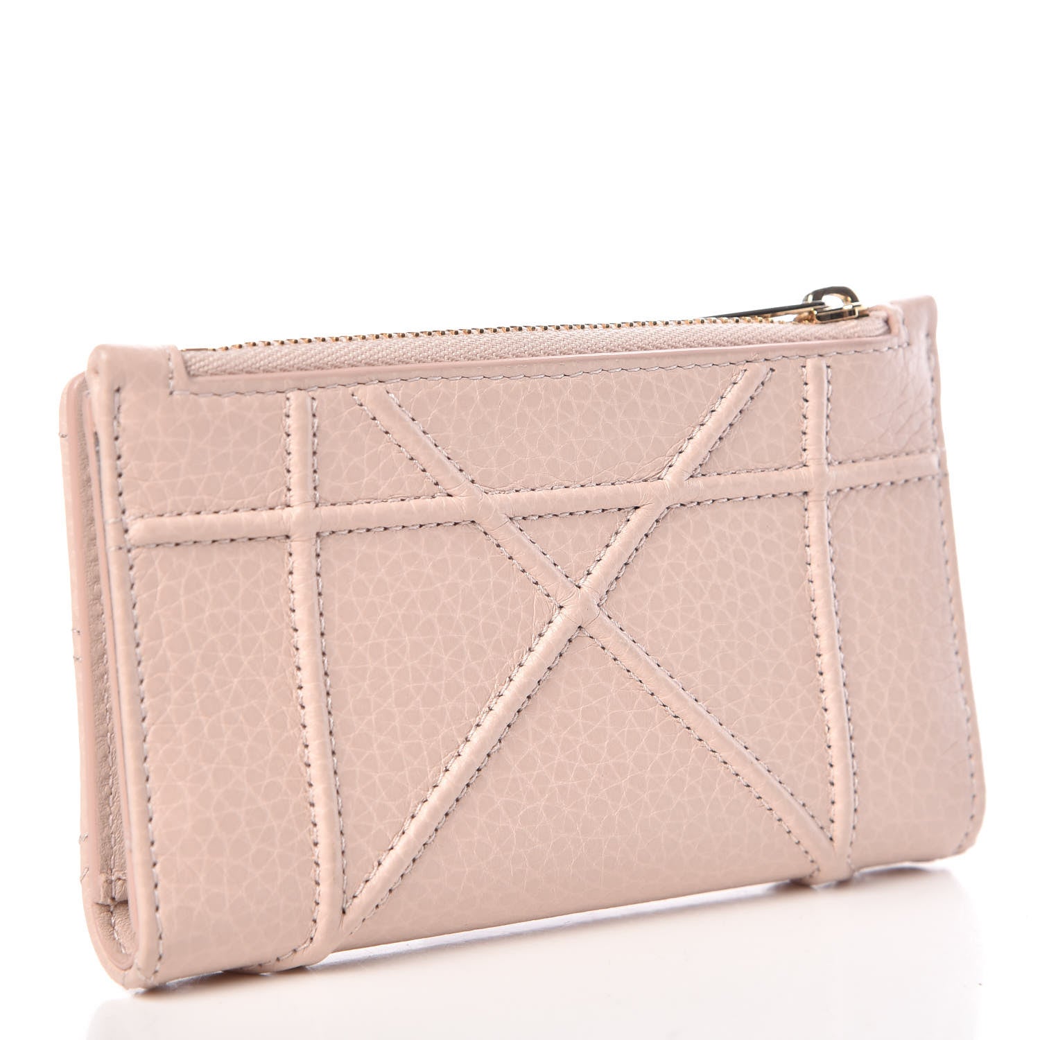 Christian Dior Grained Calfskin Cannage Diorama Wallet Rose Poudre 3 of 7