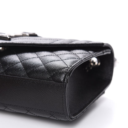 Saint Laurent Grain De Poudre Tri-Quilt Small College Monogram Satchel Black 9 of 9