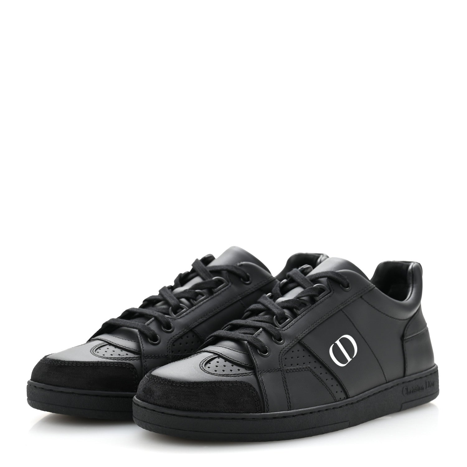 Christian Dior Calfskin Suede Logo Sneakers 37 Black 4 of 9