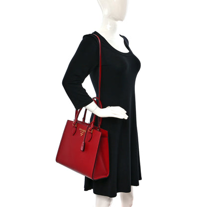 Prada Saffiano Soft Calfskin Tote Fuoco 2 of 10