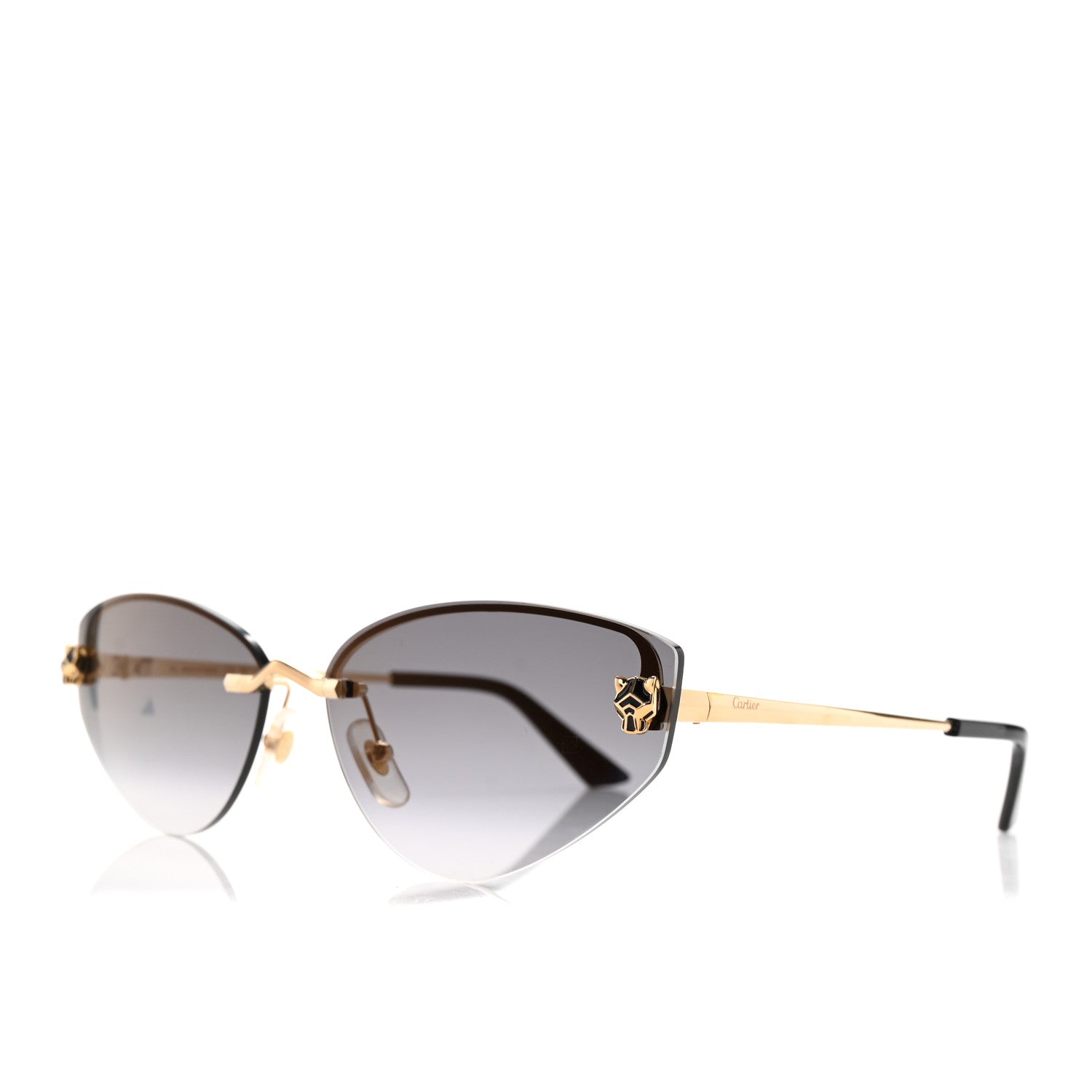 Cartier Panthere De Cartier Cat Eye Sunglasses CT0431S Gold Black 1 of 8