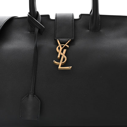 Saint Laurent Calfskin Suede Small Monogram Downtown Cabas Black 8 of 10